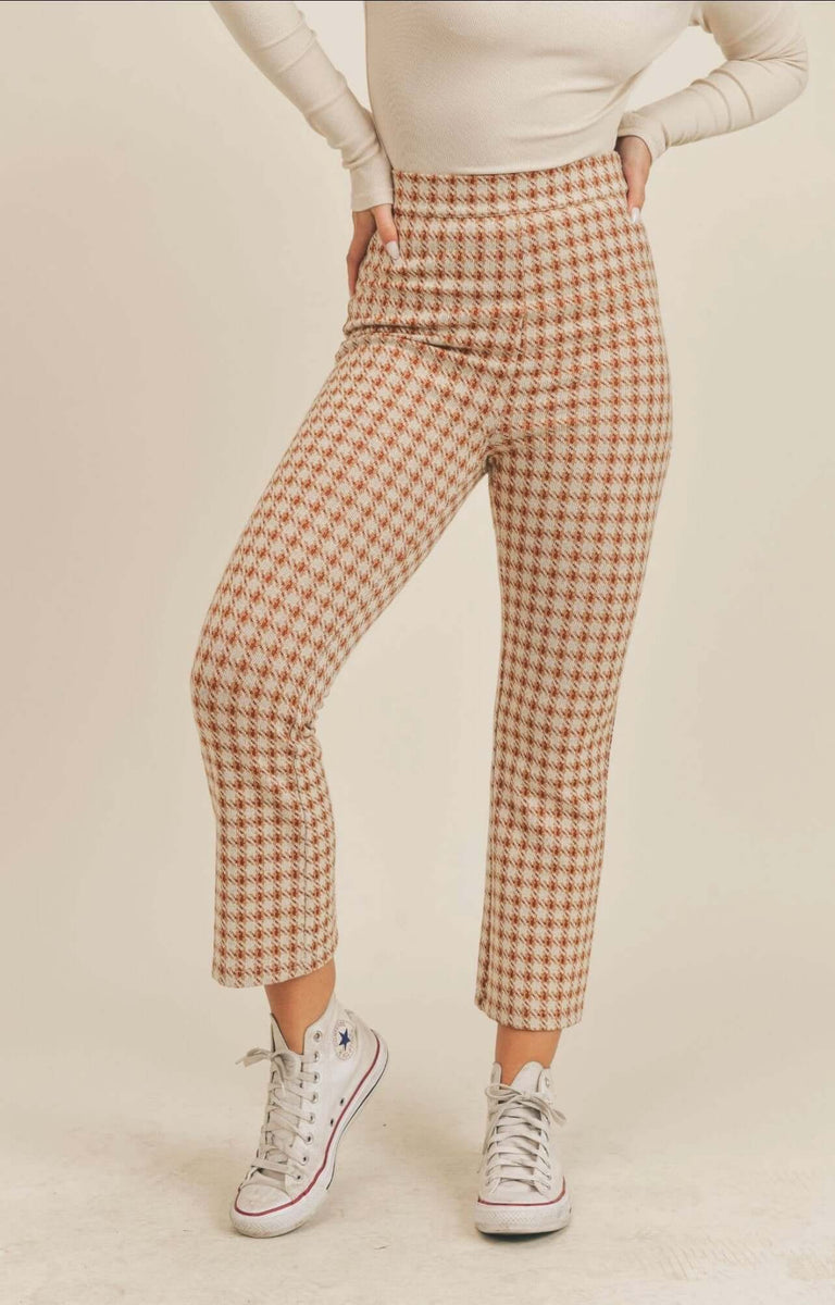Women's Plaid High-Waisted Pants Misbehavin Clothing