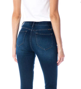 Women's KanCan Gemma High Waist Skinny Leg Blue Jeans back.