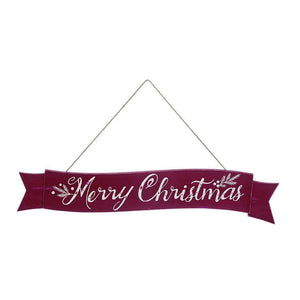 Merry Christmas Hanging Wall Banner Sign