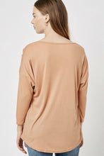 Women's-casual-mid-sleeve-kaki-shirt-fabric-stitch-detail-on-shoulder