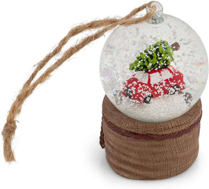 Bringing Home The Christmas Tree Snow Globe Ornament