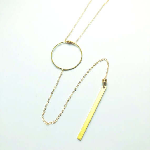 Recycled Guitar String Y Bar Necklace
