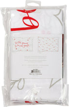 White pillowcase with "Tis The Season" red graphic lettering on front.